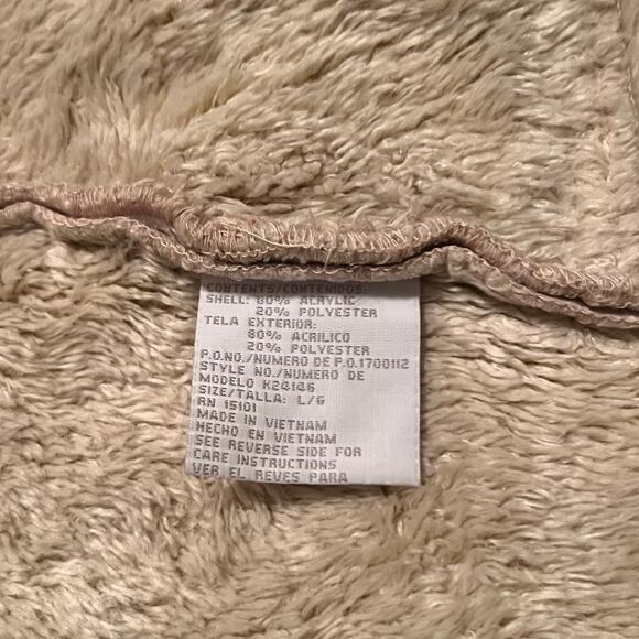 Vintage Mudd Faux Suede Beige Coat Size Large - Picture 7 of 10